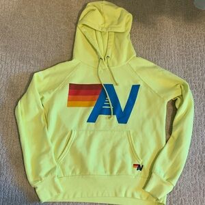 Aviator nation yellow fleece hoodie sweatshirt Small